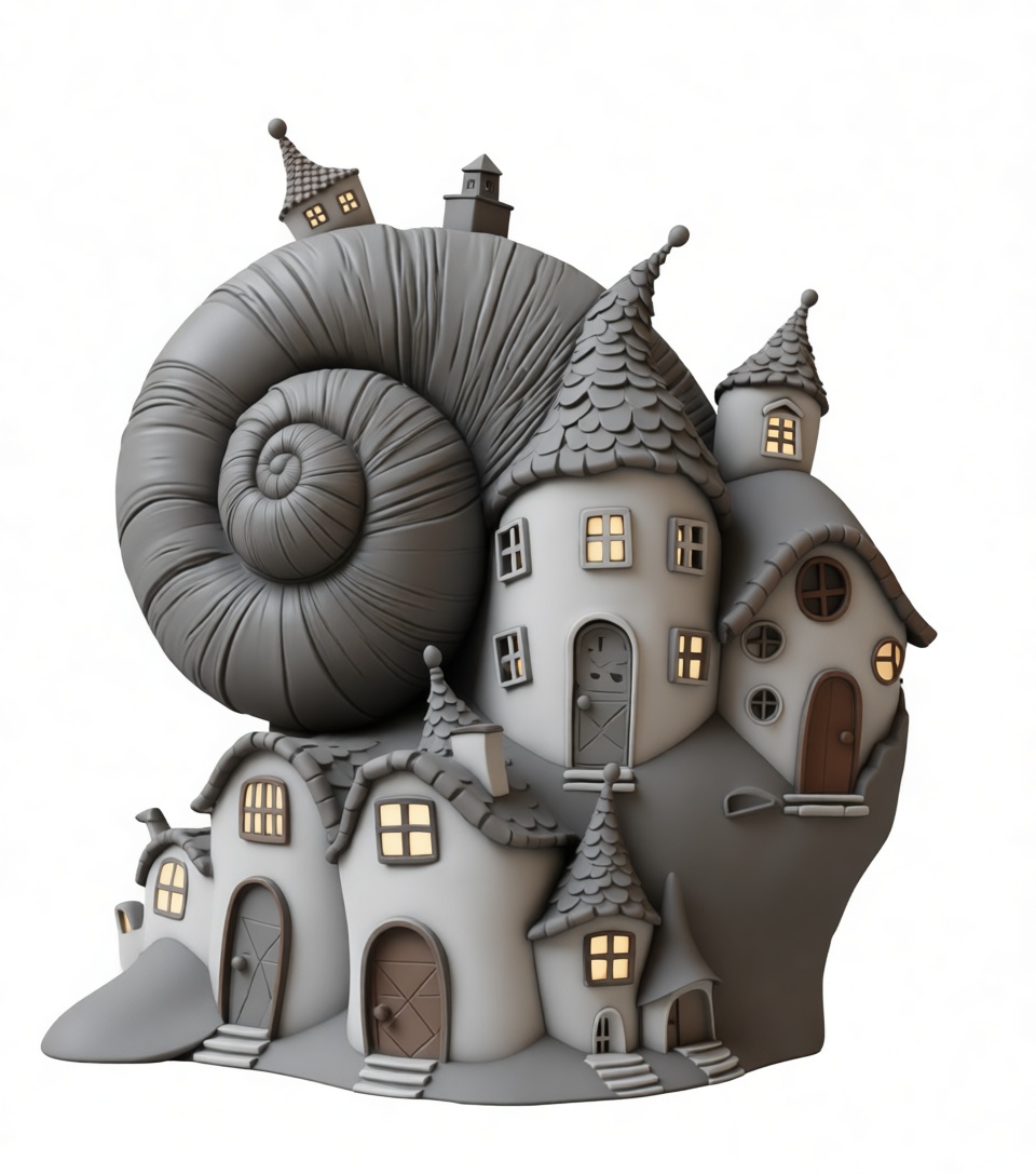 Snail Shell House Sculpture STL – Free 3D Print Model | Remeshy