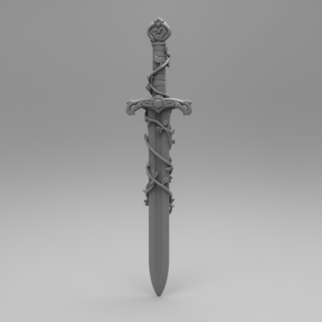Medieval Vine Sword STL – Free 3D Print Model | Remeshy