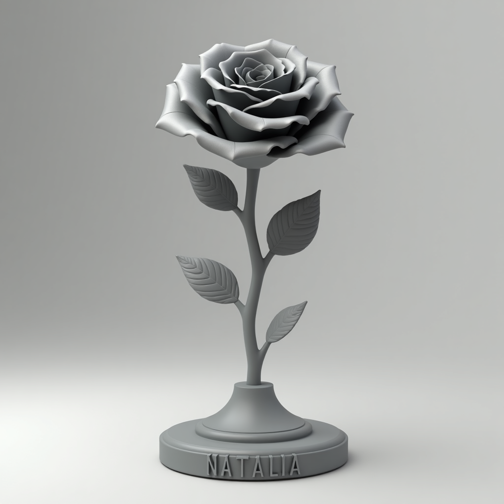 Engraved Rose Sculpture STL – Free 3D Print Model | Remeshy
