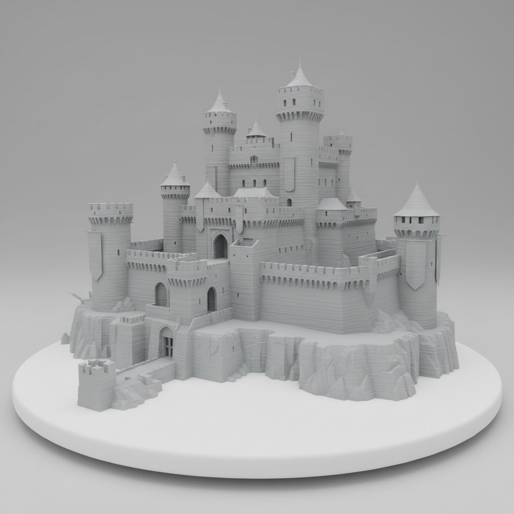 Medieval Castle Model STL – Free 3D Print Model | Remeshy