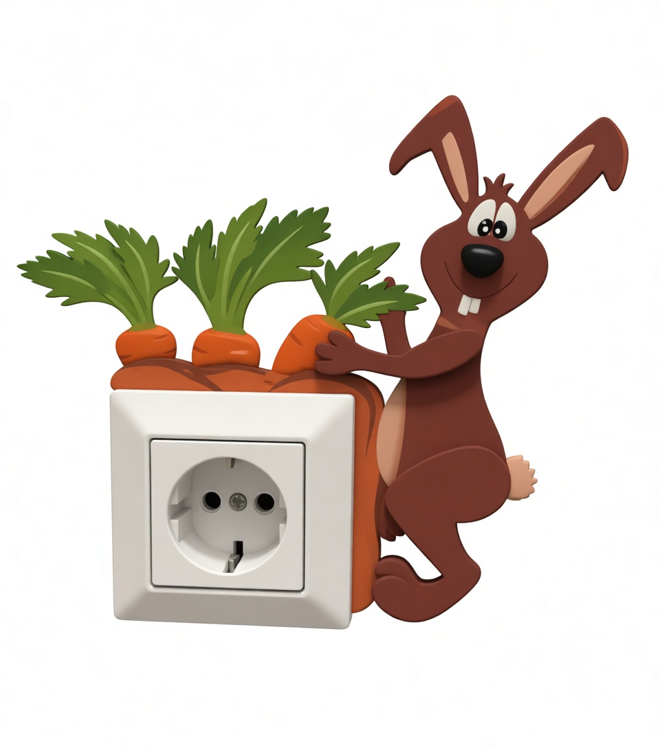 Cartoon Bunny Wall Socket STL – Free 3D Print Model | Remeshy