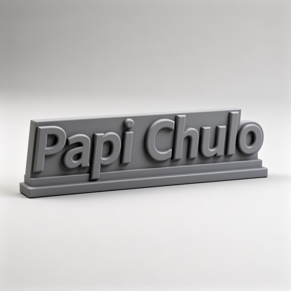 Papi Chulo Desk Plaque STL – Free 3D Print Model | Remeshy
