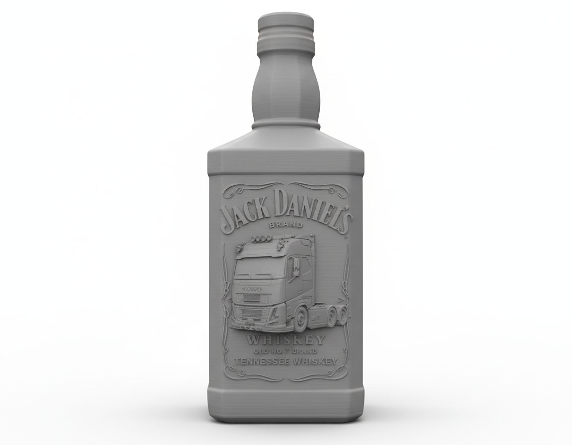 Jack Daniel's Whiskey Bottle STL – Free 3D Print Model | Remeshy