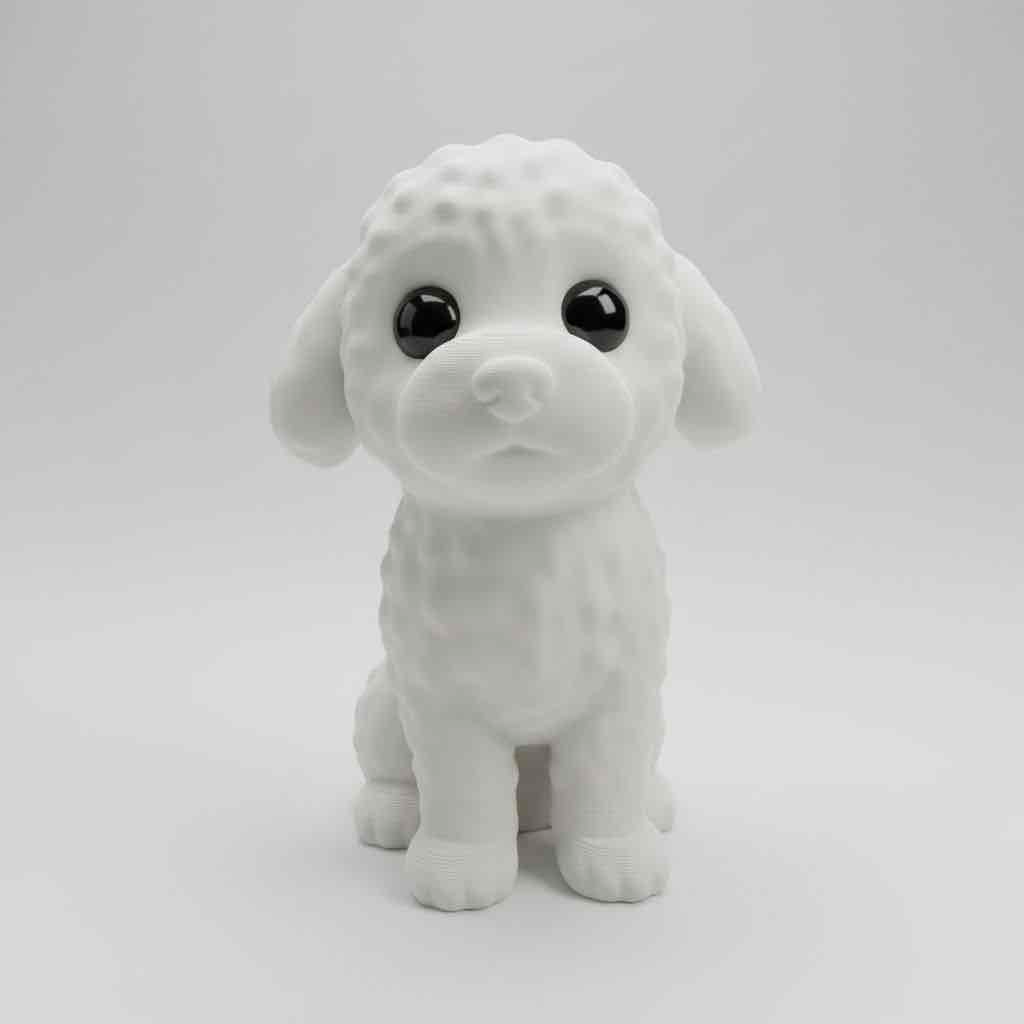 Cute White Puppy STL – Free 3D Print Model | Remeshy