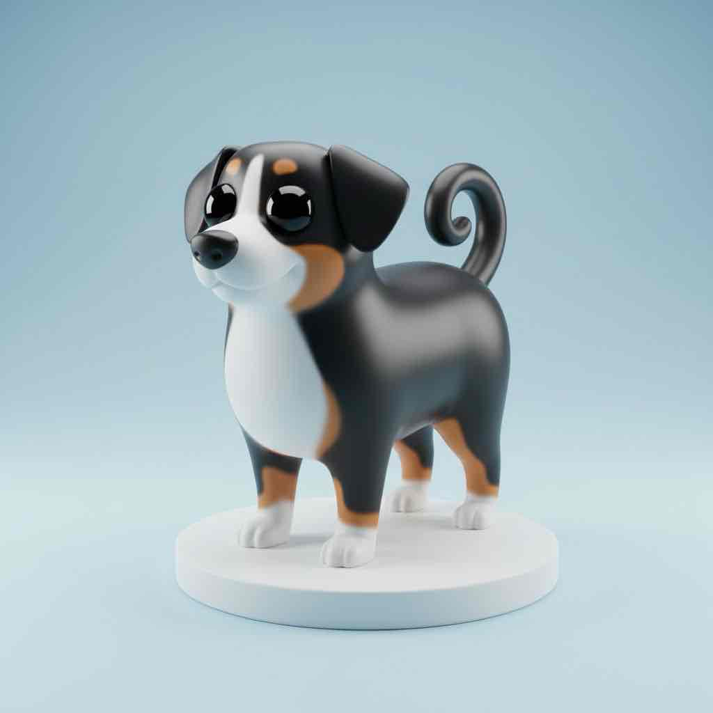 Cute Cartoon Dog Figure STL – Free 3D Print Model | Remeshy