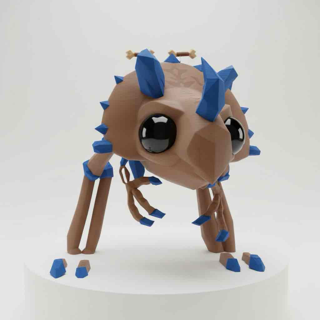 Cartoon Spiky Insect STL – Free 3D Print Model | Remeshy