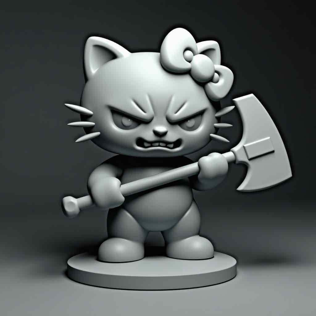Hello Kitty Warrior Figure STL – Free 3D Print Model | Remeshy