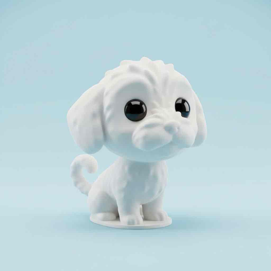 Cute White Puppy Figure STL – Free 3D Print Model | Remeshy