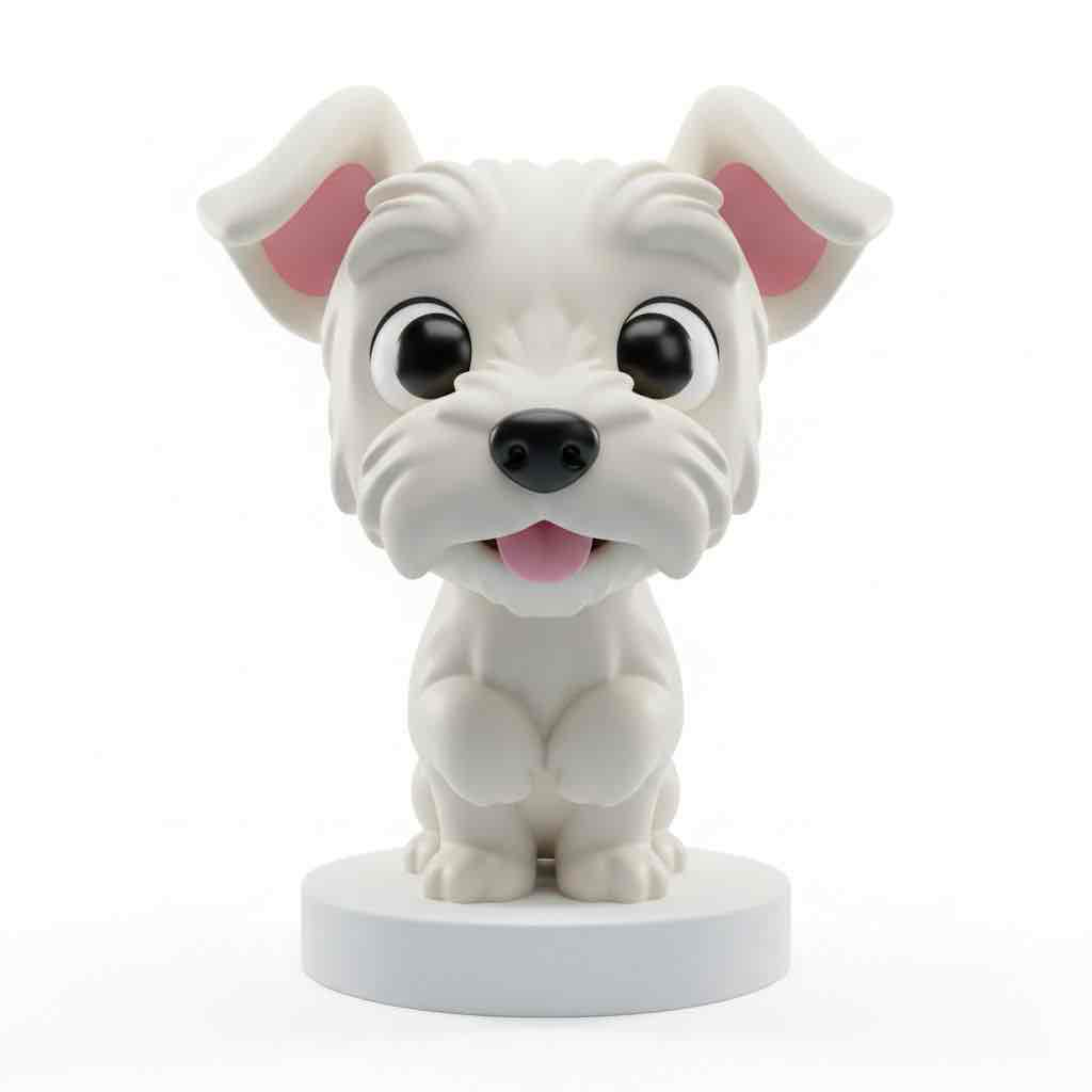 Cute White Puppy Figure STL – Free 3D Print Model | Remeshy