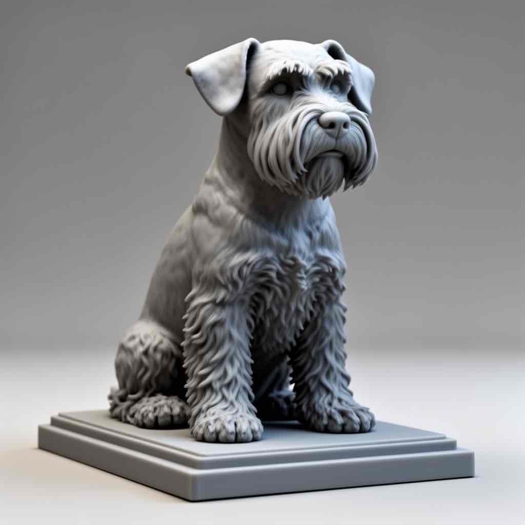 Schnauzer Dog Sculpture STL – Free 3D Print Model | Remeshy