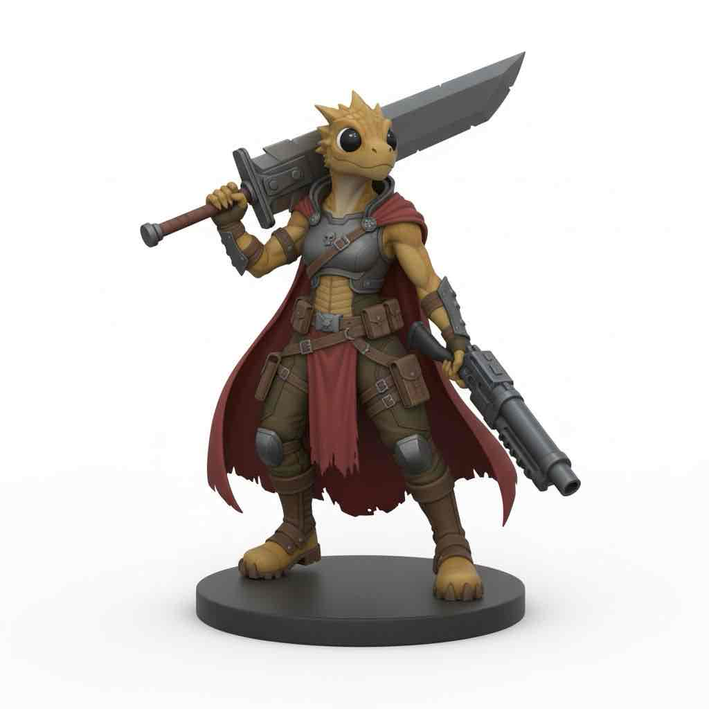 Lizardman Warrior Statue STL – Free 3D Print Model | Remeshy