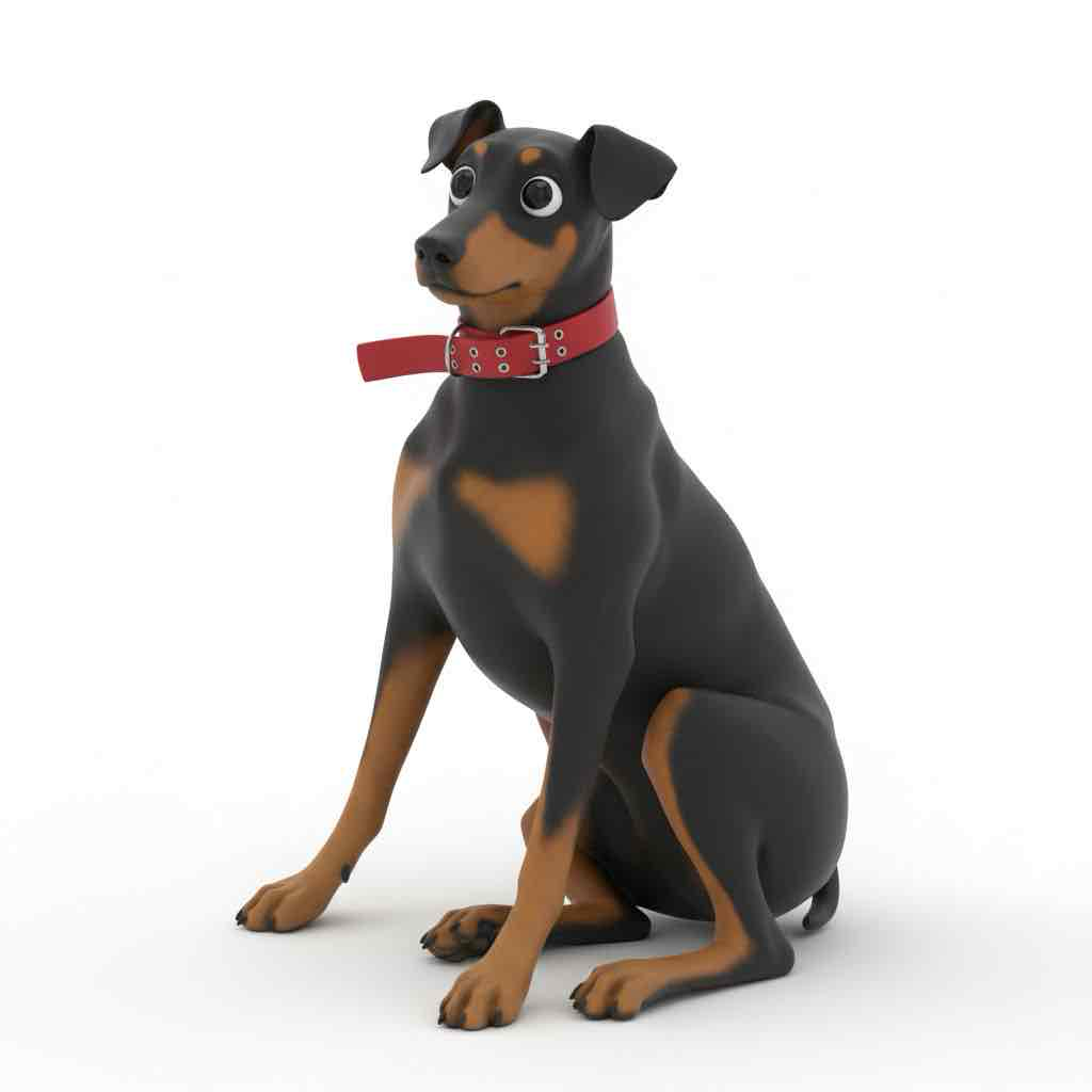 Doberman Sitting Pose STL – Free 3D Print Model | Remeshy