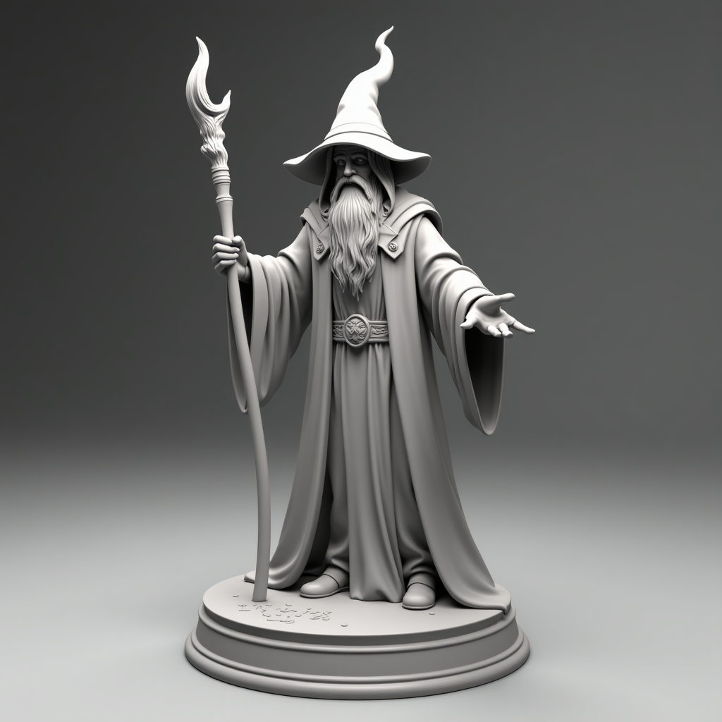Majestic Wizard Casting Spell STL – Free 3D Print Model | Remeshy