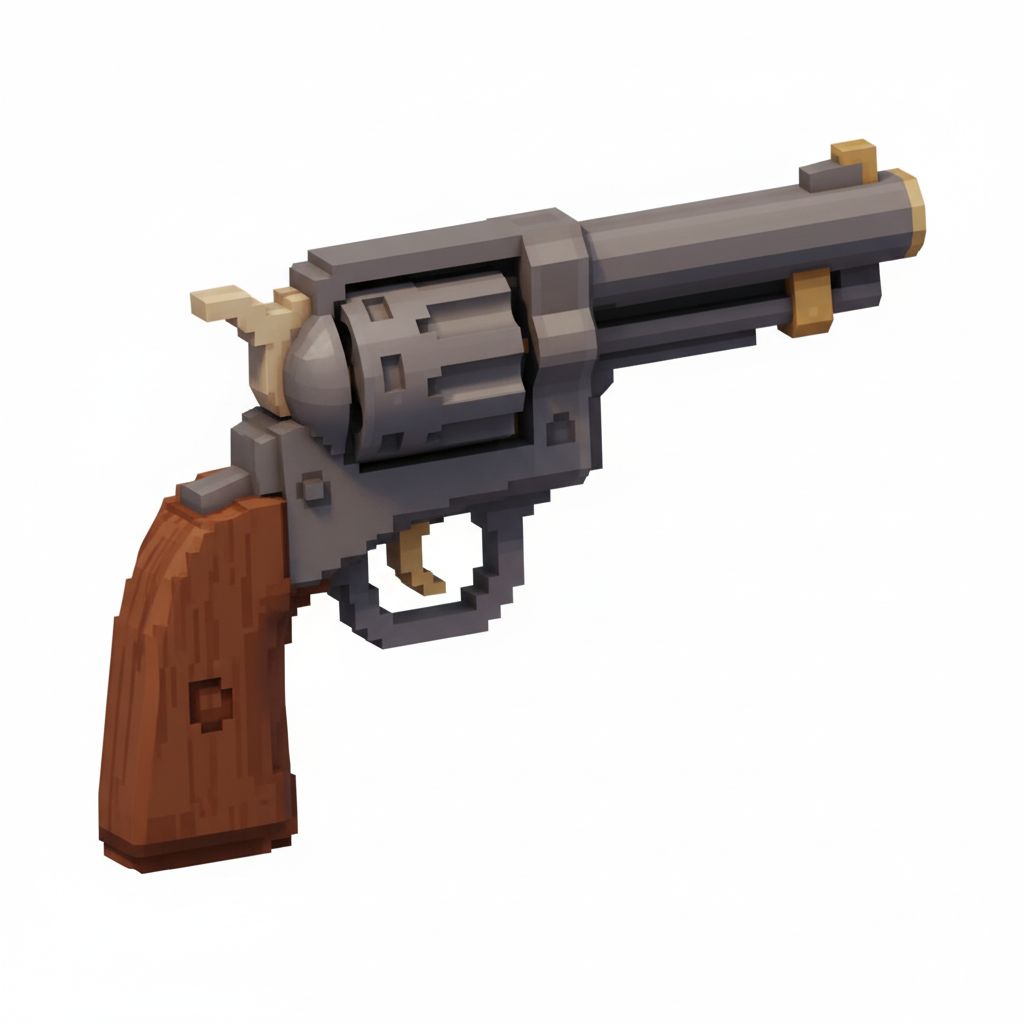 Pixel Art Revolver STL – Free 3D Print Model | Remeshy