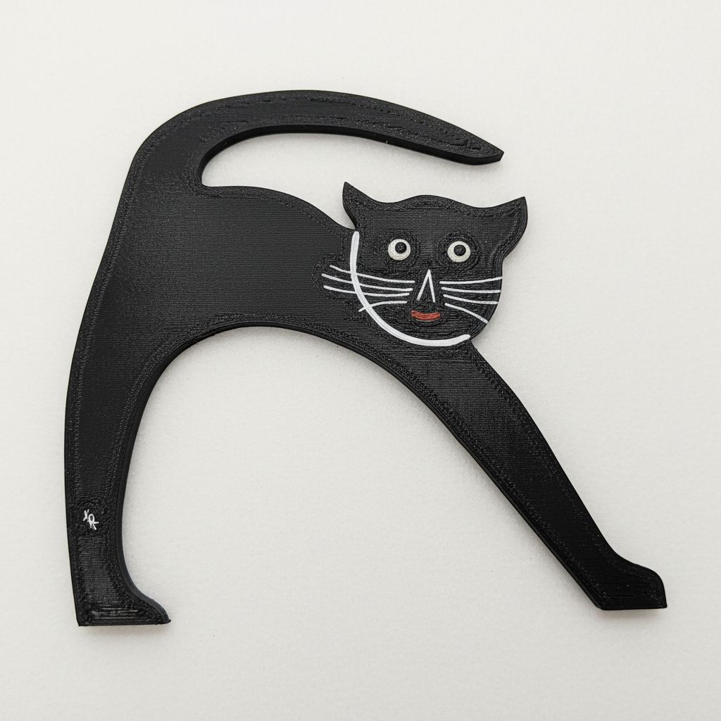 Playful Black Cat Figurine STL - Free 3D Print Model | Remeshy