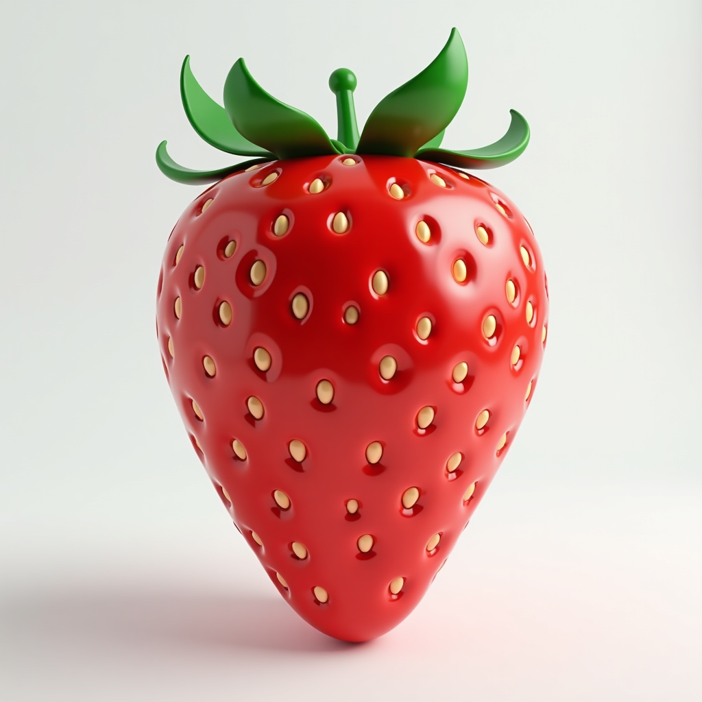 Vibrant 3D Strawberry STL – Free 3D Print Model | Remeshy